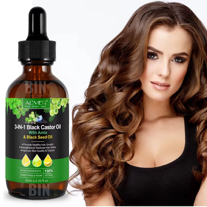 Aceite De Ricino Negro 3 En 1 Con Lavanda Y Argán Capilar