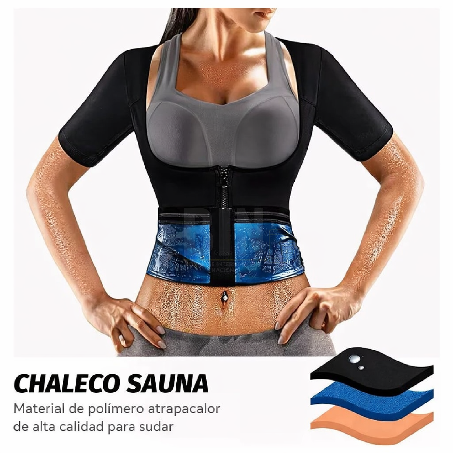 Camiseta Reductora Sauna Mujer | Moldea Abdomen y Brazos