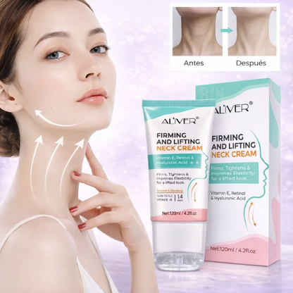 Aliver Crema reafirmante para el cuello antiarrugas con vitamina C y retinol | Hidratante Antiedad