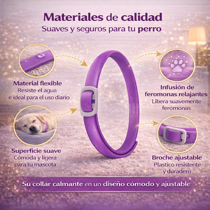Collar Calmante Para Perros Con Feromonas Lavanda Ajustable