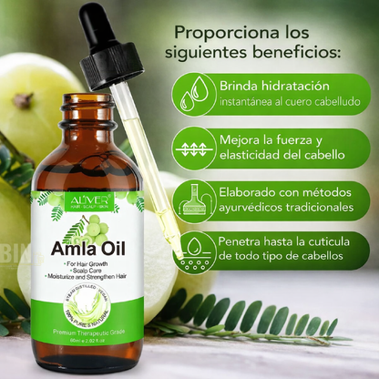 Aliver Aceite de Amla para el Cabello Anticaída Fortalece Folículos y Estimula Crecimiento Capilar
