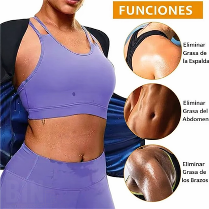 Camiseta Reductora Sauna Mujer | Moldea Abdomen y Brazos