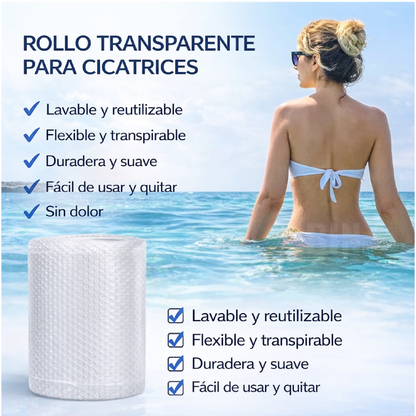 Elaimei Rollo Parche De Silicón Para Cicatrices Reutilizable 3 Metros Transparente