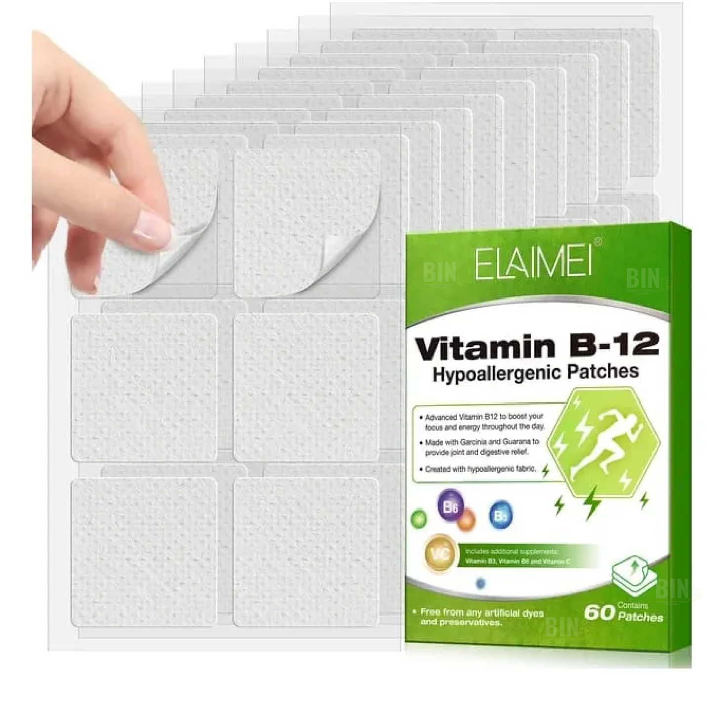 Parches de Vitamina B12 para Energía, Concentración y Bienestar Diario