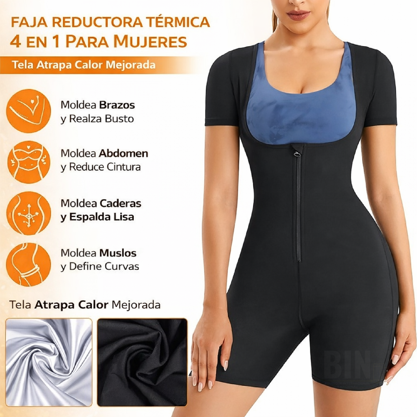 Faja Sauna Reductora Mujer Alta Compresión | Moldea Abdomen