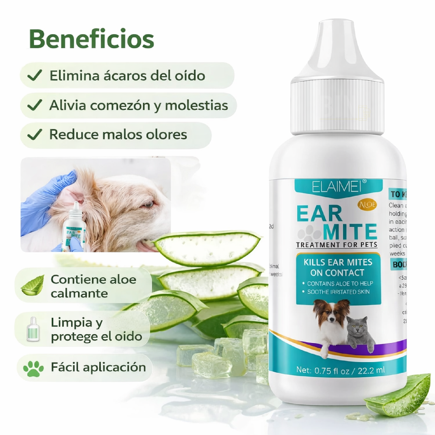 Gotas para Oídos de Perros y Gatos con Ácaros