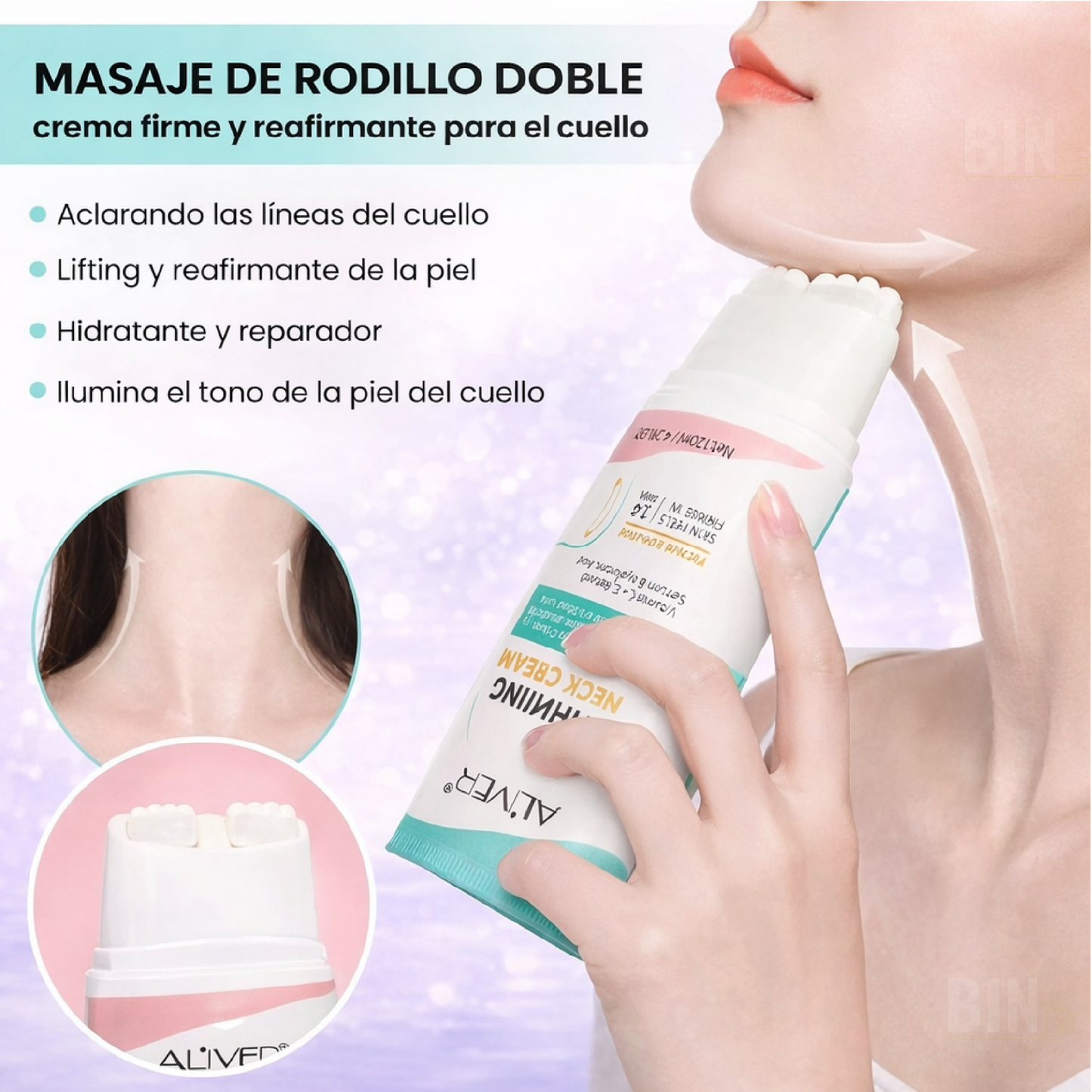 Aliver Crema reafirmante para el cuello antiarrugas con vitamina C y retinol | Hidratante Antiedad