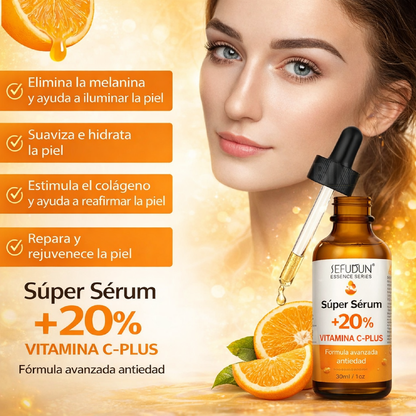 Sérum Facial Vitamina C y Retinol Antioxidante 30 ml | Sefudun