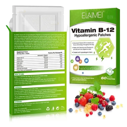 Parches de Vitamina B12 para Energía, Concentración y Bienestar Diario