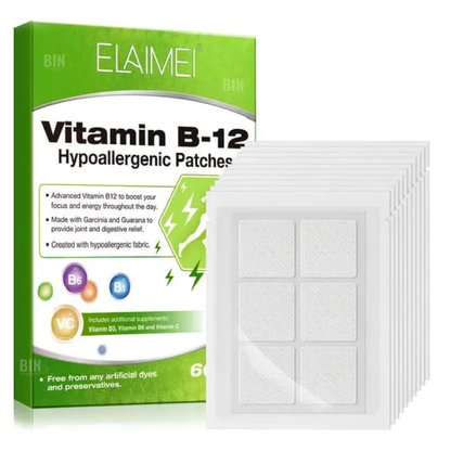 Parches de Vitamina B12 para Energía, Concentración y Bienestar Diario