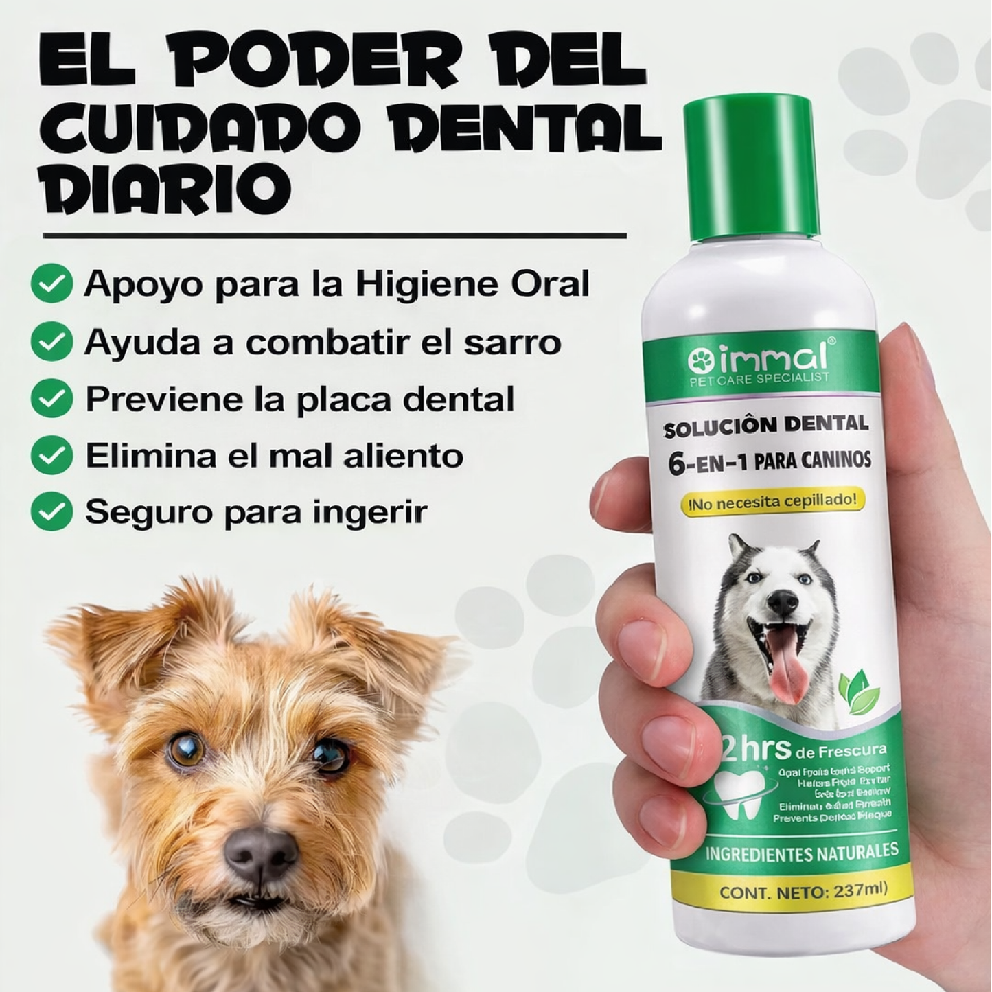Enjuague Bucal Perros 6 En 1 Higiene Oral Control Sarro