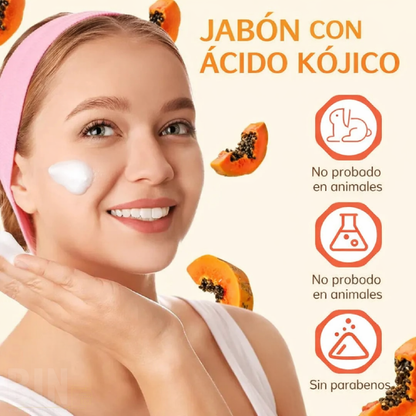 Elaimei Jabón Aclarador Facial Kojic Acid Papaya Hidratante