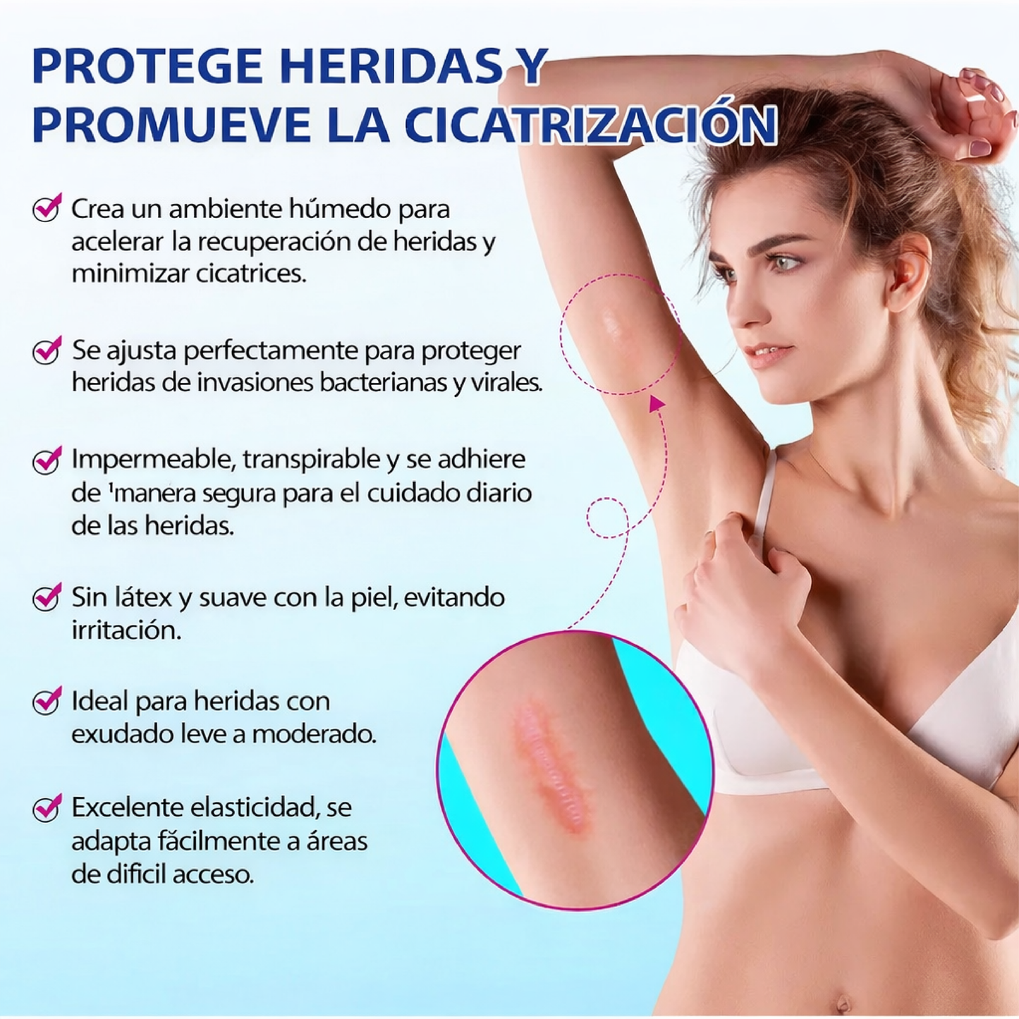 Parches Hidrocoloides para Cicatrices y Heridas | Hydrocolloid Dressing Elaimei 10 Parches