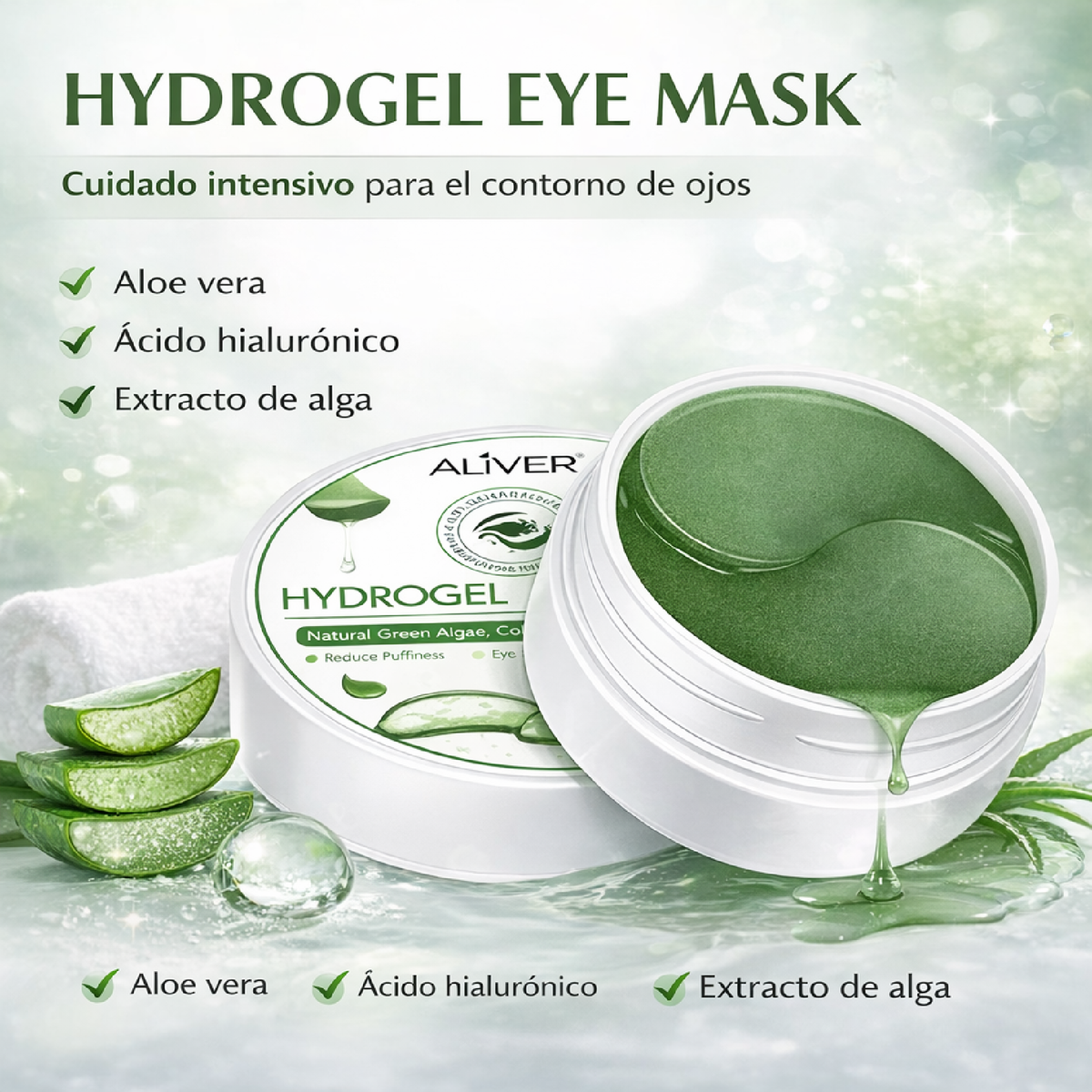 Aliver Parches para Ojos Anti Ojeras y Bolsas | Hidratantes y Reafirmantes
