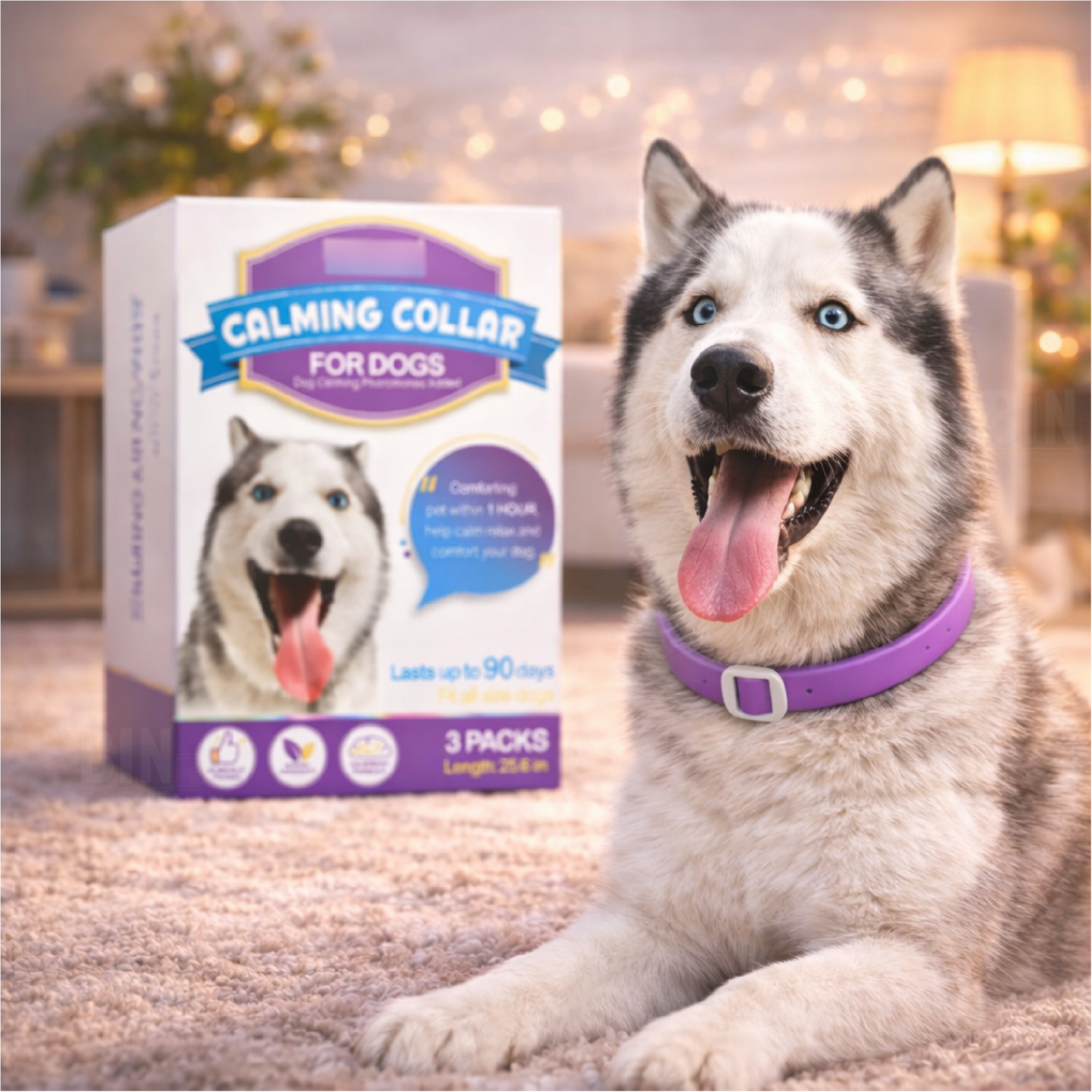 Collar Calmante Para Perros Con Feromonas Lavanda Ajustable