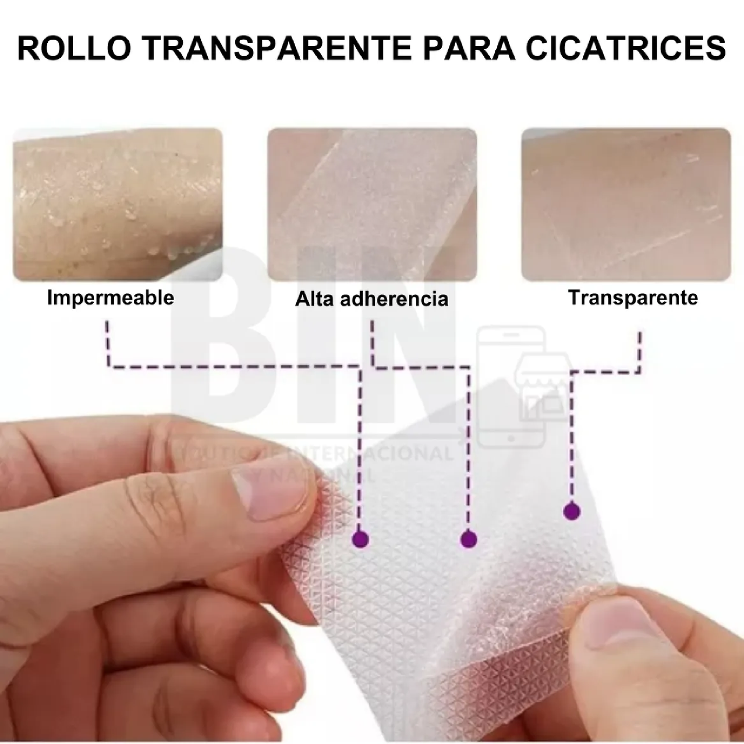 Elaimei Rollo Parche De Silicón Para Cicatrices Reutilizable 3 Metros Transparente