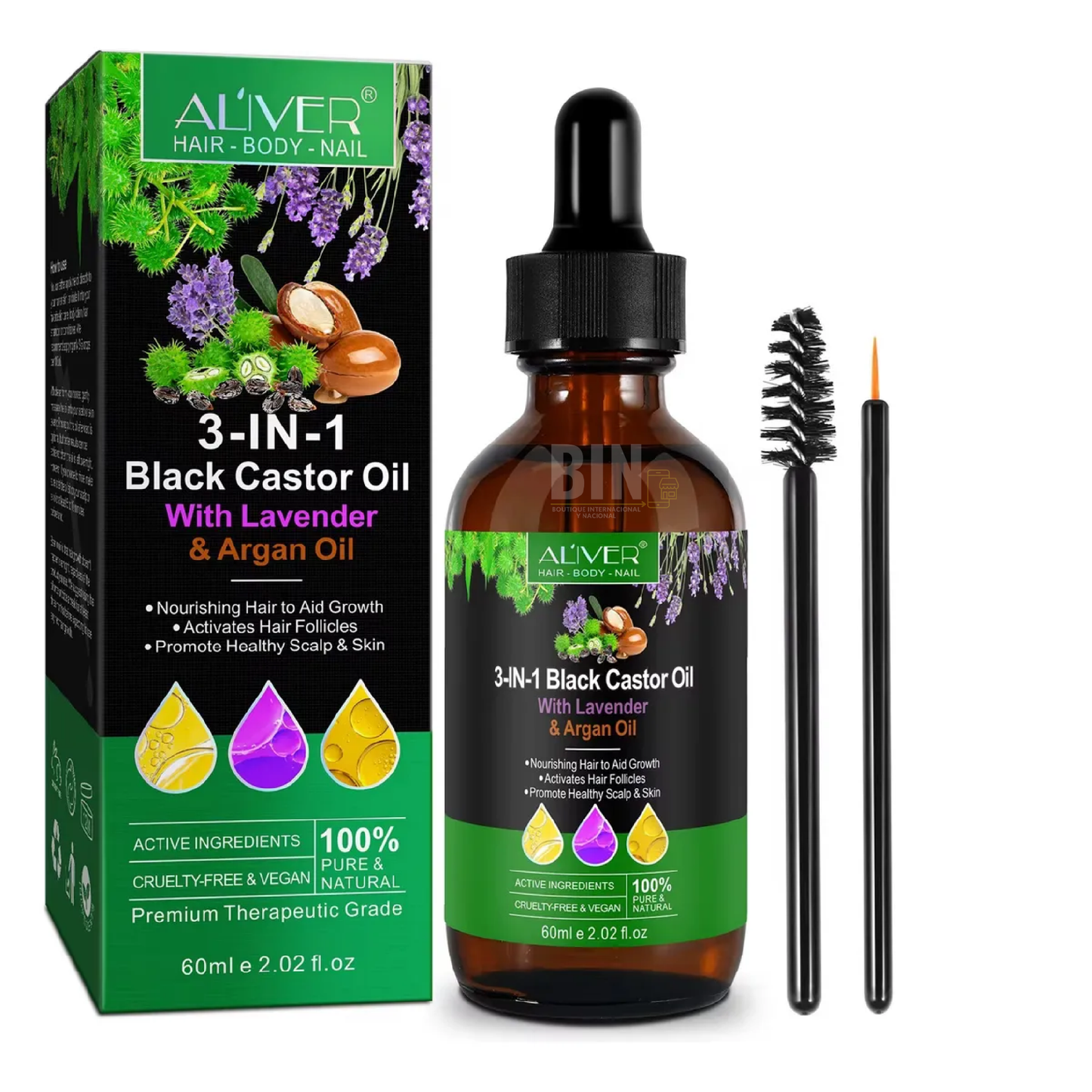 Aceite Puro 3 En 1 Oil Argan Negro + Lavanda + Semilla Negra