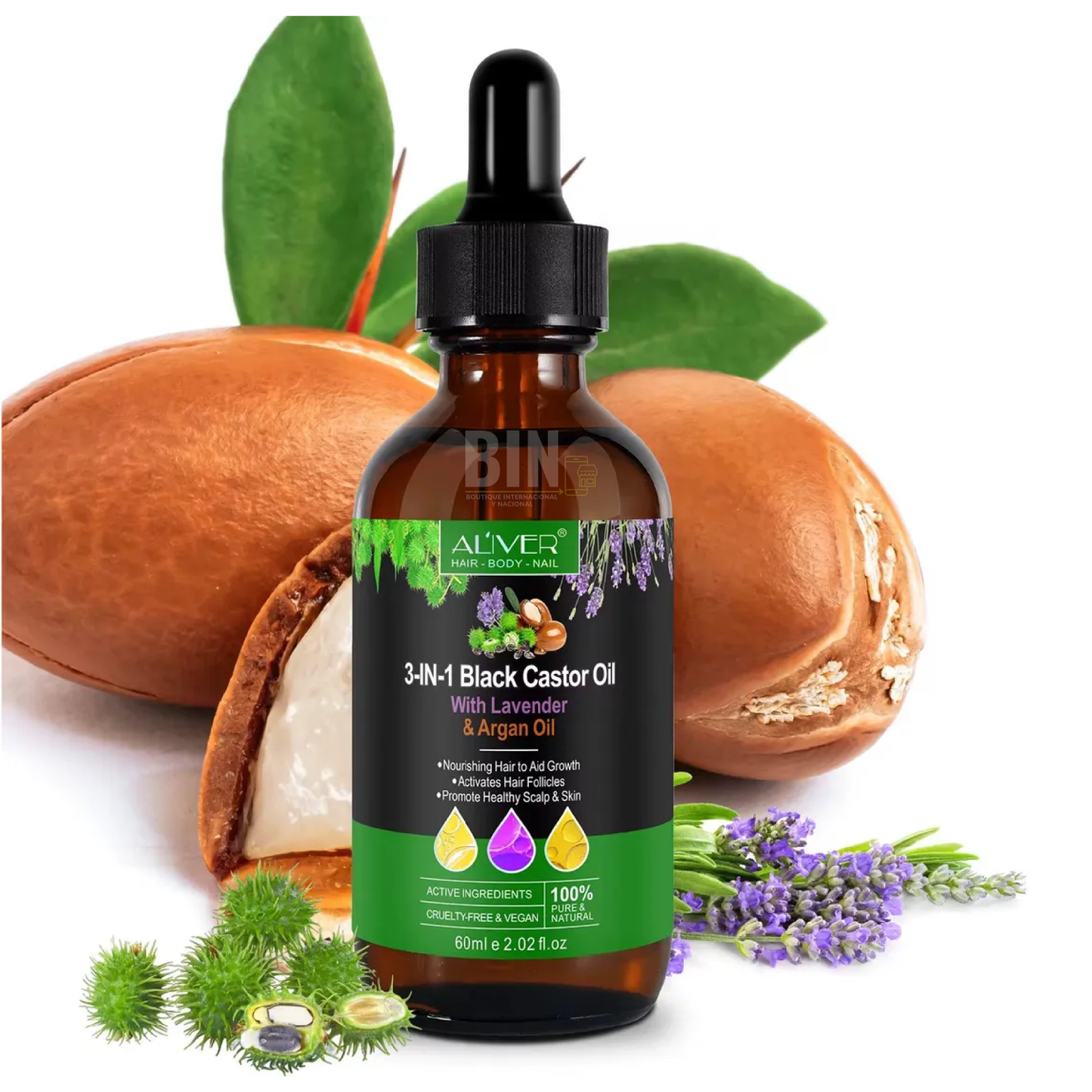 Aceite Puro 3 En 1 Oil Argan Negro + Lavanda + Semilla Negra