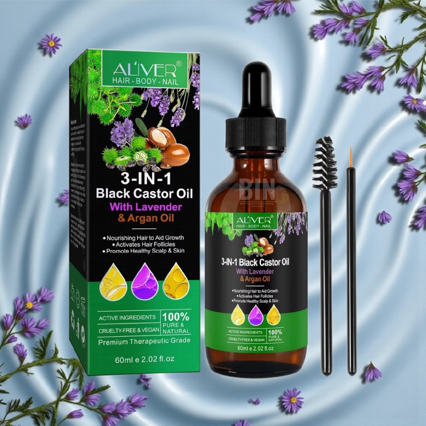 Aceite Puro 3 En 1 Oil Argan Negro + Lavanda + Semilla Negra