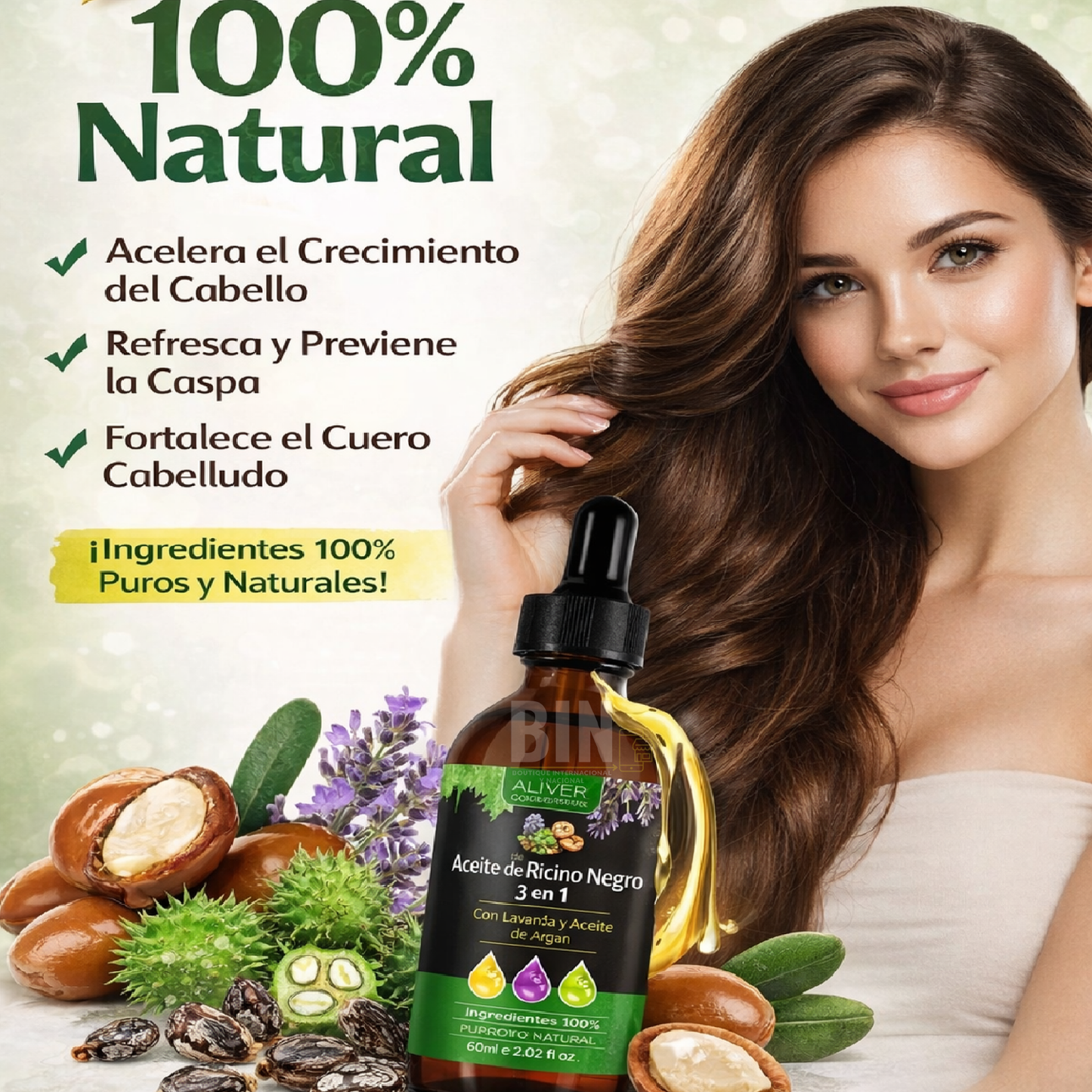 Aceite Puro 3 En 1 Oil Argan Negro + Lavanda + Semilla Negra